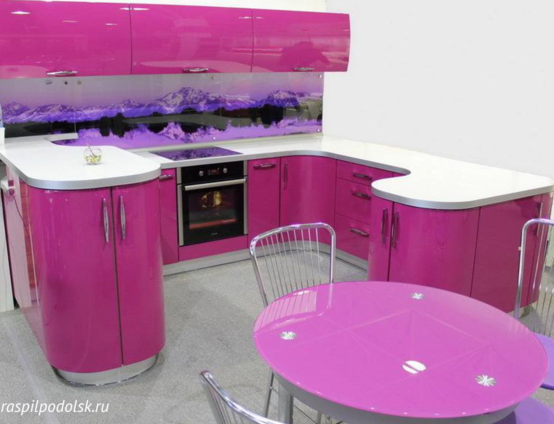 Фиолетовая столешница для кухни