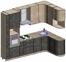 Угловая кухня Ида 3D