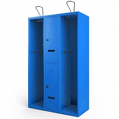 Шкаф трехсекционный с двумя отделениями для хранения