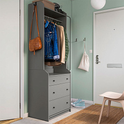 Шкаф для одежды, с 3 выдвижными ящиками